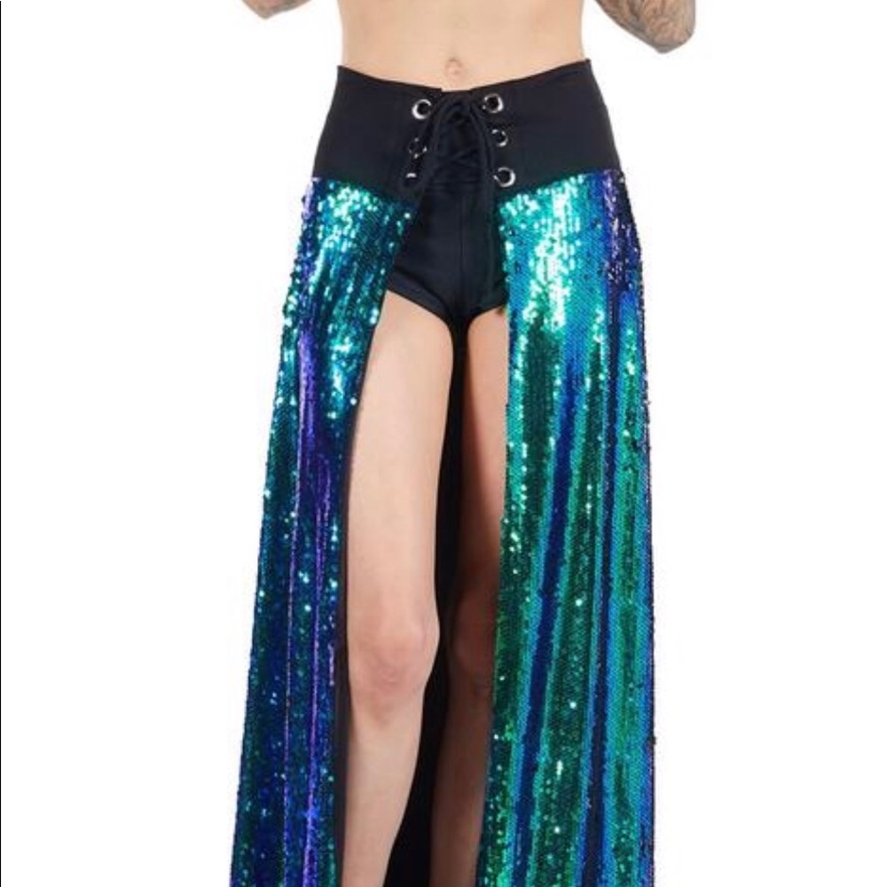 Iheartraves Rave Festival Sequin Skirt Size M